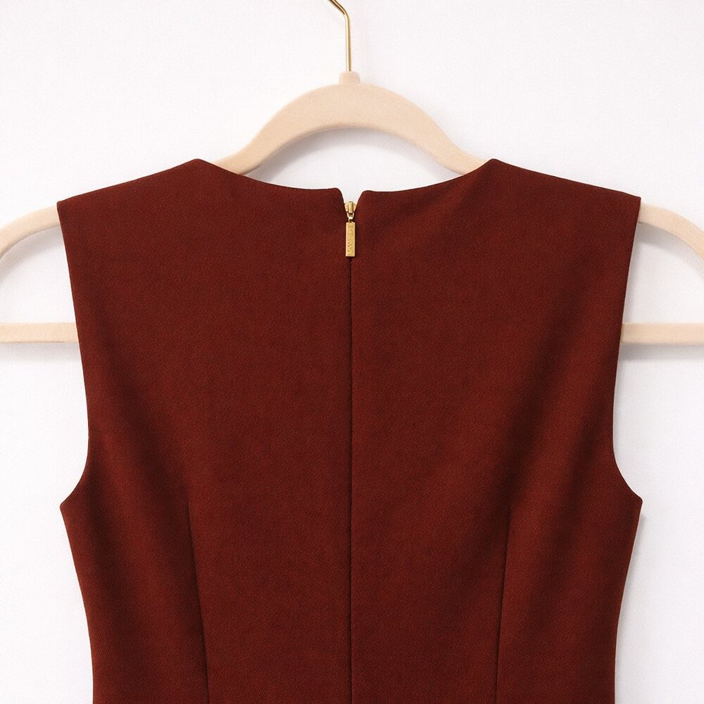 Karl Lagerfeld "Midnight Merlot" Pearl Fringe Sheath Dress | NWT | Size 2 - Picture 9 of 13